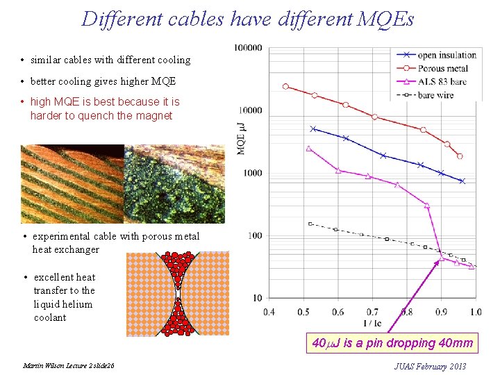Different cables have different MQEs • similar cables with different cooling • better cooling