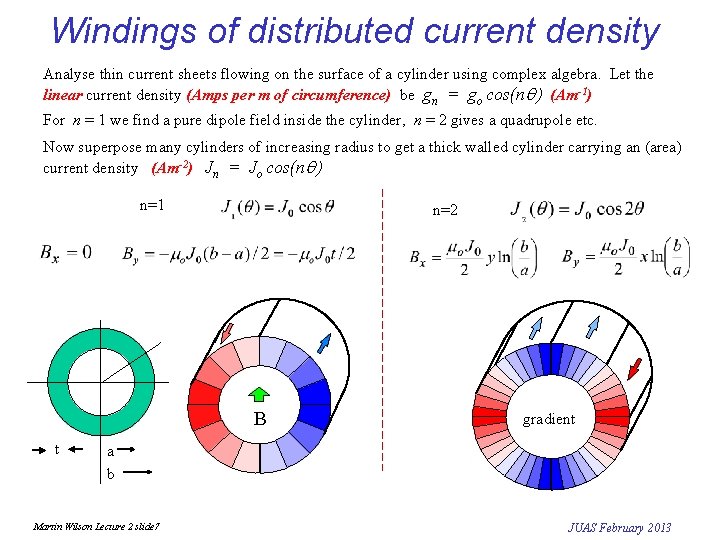 Windings of distributed current density Analyse thin current sheets flowing on the surface of