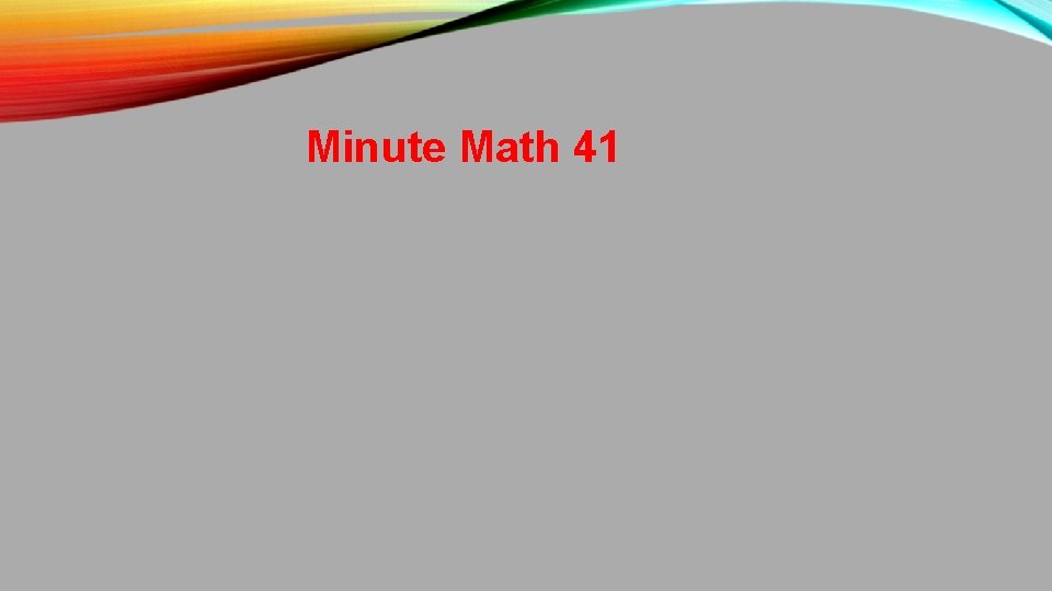 Minute Math 41 