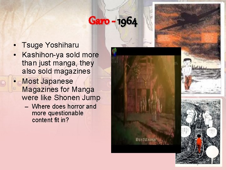 Garo - 1964 • Tsuge Yoshiharu • Kashihon-ya sold more than just manga, they