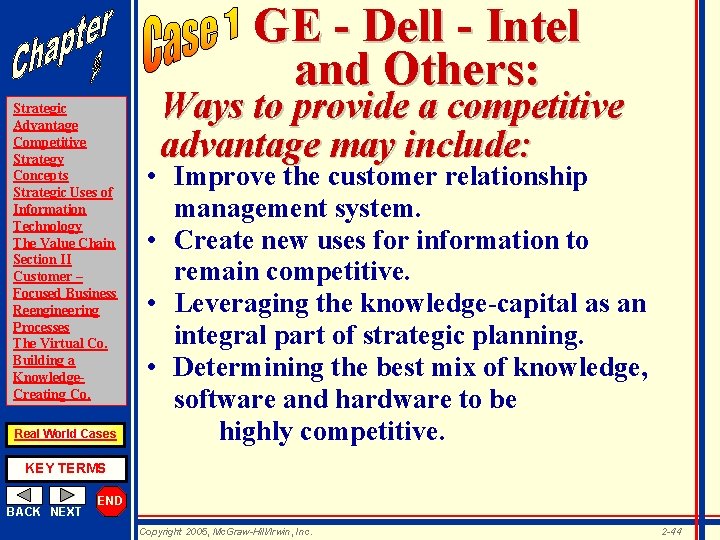 GE - Dell - Intel and Others: Strategic Advantage Competitive Strategy Concepts Strategic Uses