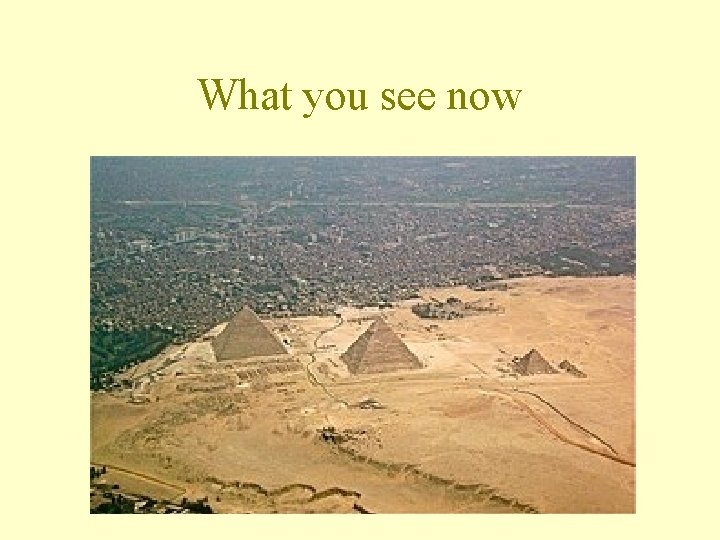 What you see now 
