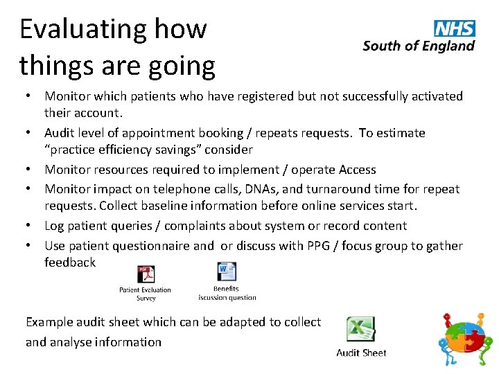 Evaluating how things are going • Monitor which patients who have registered but not