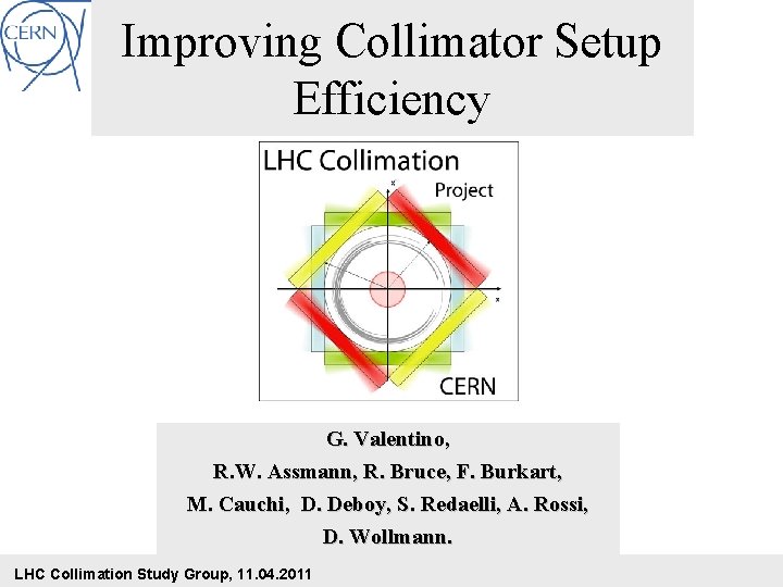 Improving Collimator Setup Efficiency G. Valentino, R. W. Assmann, R. Bruce, F. Burkart, M.