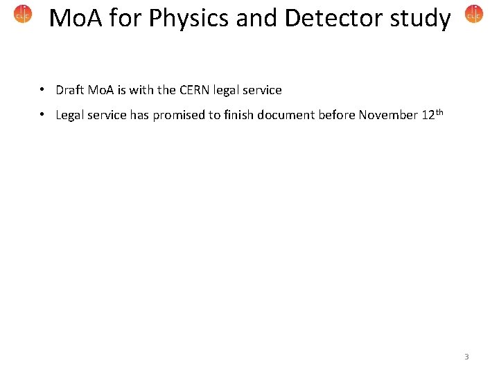 Mo. A for Physics and Detector study • Draft Mo. A is with the