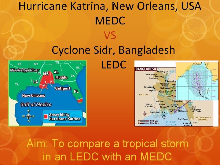 Hurricane Katrina, New Orleans, USA MEDC VS Cyclone Sidr, Bangladesh LEDC Aim: To Hurricane Katrina, New Orleans, USA MEDC VS Cyclone Sidr, Bangladesh LEDC Aim: To