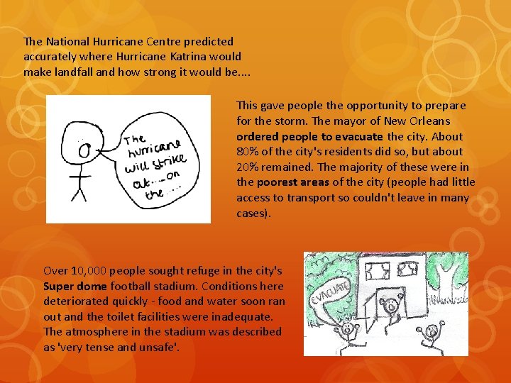 The National Hurricane Centre predicted accurately where Hurricane Katrina would make landfall and how The National Hurricane Centre predicted accurately where Hurricane Katrina would make landfall and how