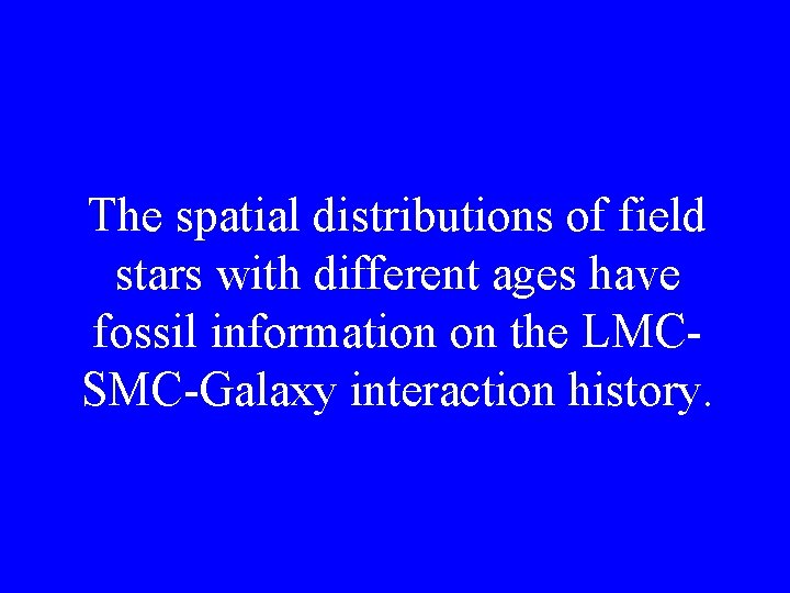 The spatial distributions of field stars with different ages have fossil information on the