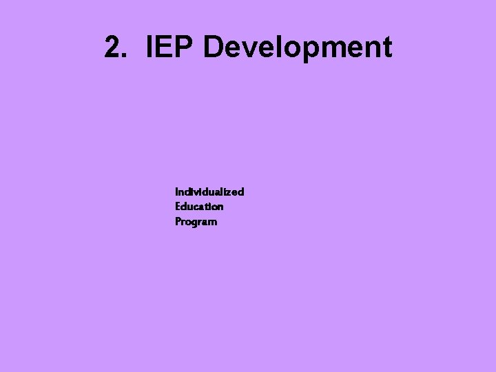 2. IEP Development Individualized Education Program 