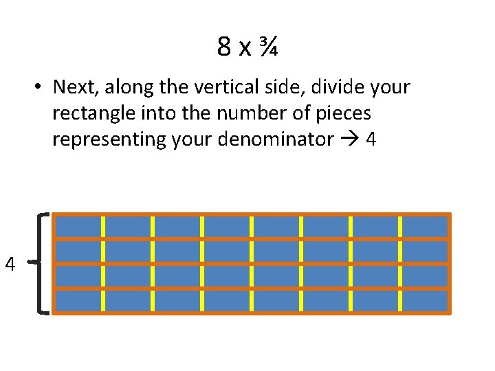 8 x¾ • Next, along the vertical side, divide your rectangle into the number