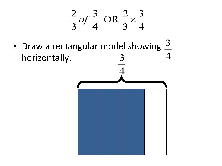  • Draw a rectangular model showing horizontally. 