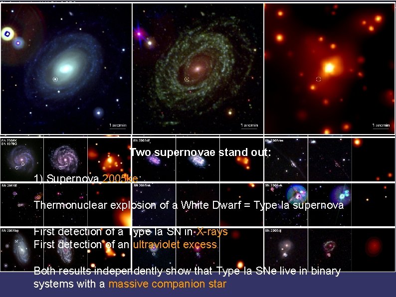 Stefan Immler / NASA GSFC Swift Mugshots of Supernovae Two supernovae stand out: 1)