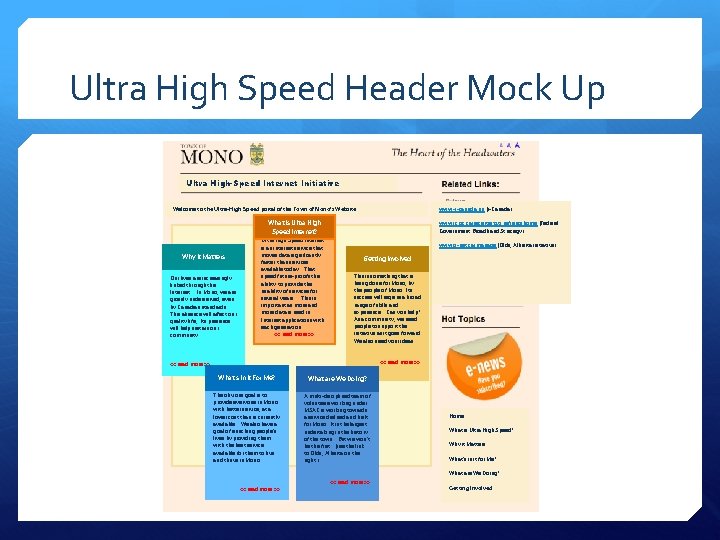 Ultra High Speed Header Mock Up Ultra High-Speed Internet Initiative www. -i-canada. nu (i-Canada)