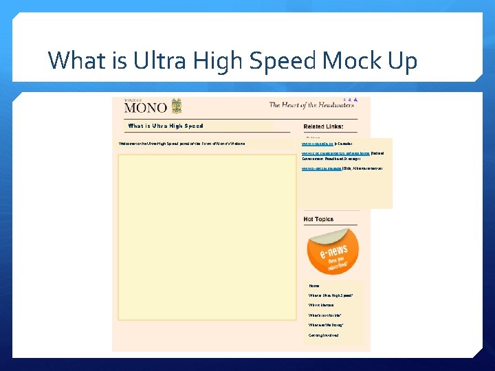 What is Ultra High Speed Mock Up What is Ultra High Speed Welcome to