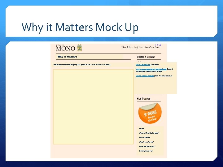 Why it Matters Mock Up Why it Matters Welcome to the Ultra-High Speed portal