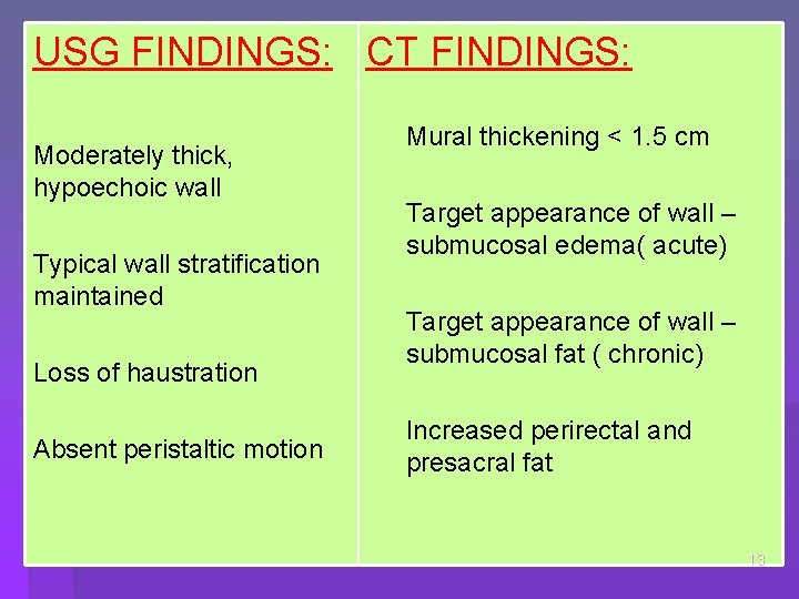 USG FINDINGS: CT FINDINGS: Moderately thick, hypoechoic wall Typical wall stratification maintained Loss of