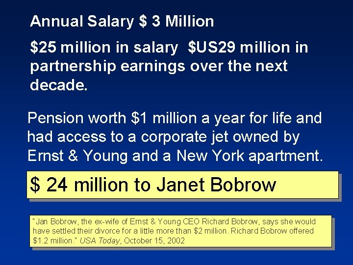 Annual Salary $ 3 Million $25 million in salary $US 29 million in partnership
