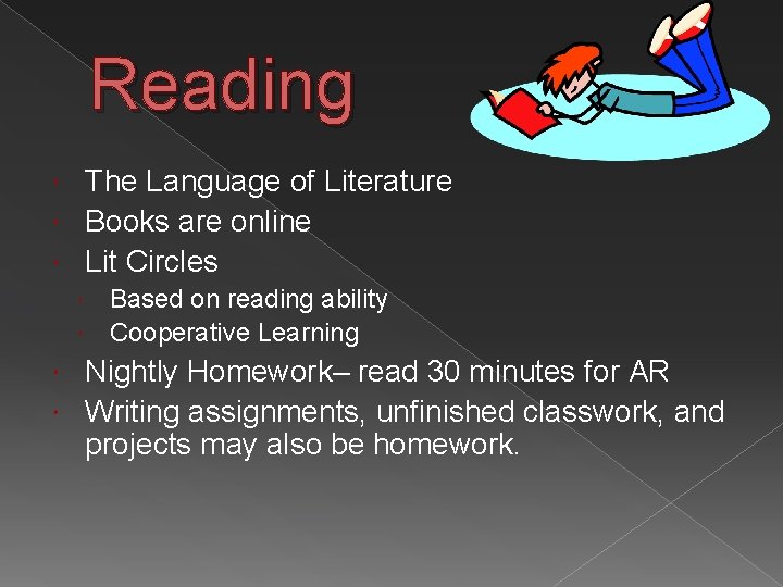 Reading The Language of Literature Books are online Lit Circles Based on reading ability