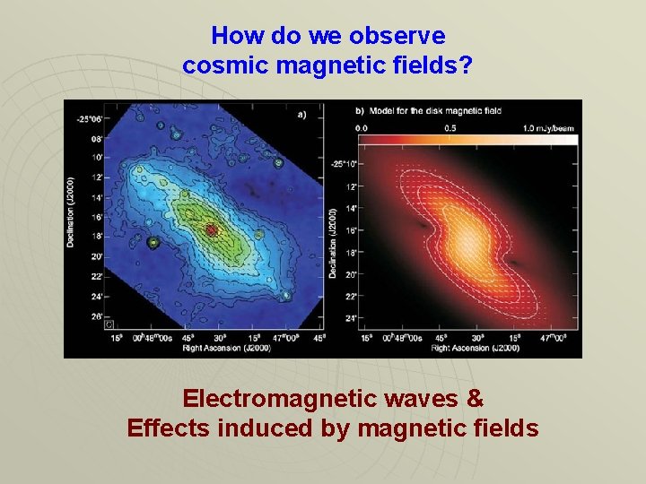 How do we observe cosmic magnetic fields? Electromagnetic waves & Effects induced by magnetic How do we observe cosmic magnetic fields? Electromagnetic waves & Effects induced by magnetic