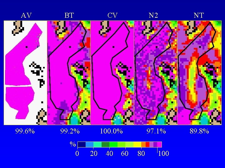 AV BT CV 99. 6% 99. 2% 100. 0% % 0 20 40 N