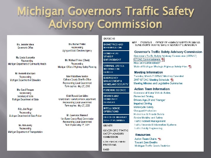Michigan Governors Traffic Safety Advisory Commission 