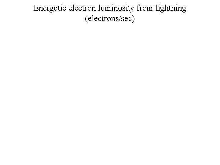 Energetic electron luminosity from lightning (electrons/sec) 