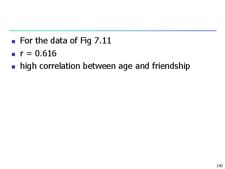 n n n For the data of Fig 7. 11 r = 0. 616