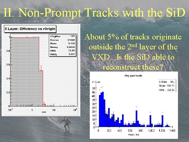 II. Non-Prompt Tracks with the Si. D About 5% of tracks originate outside the