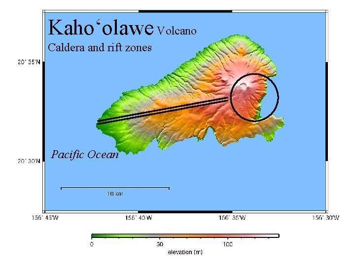 Kaho‘olawe Volcano Caldera and rift zones Pacific Ocean 