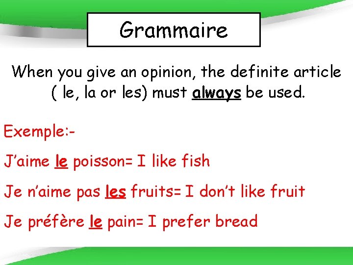 Manger Et Boire Bon Apptit Objectives To Learn