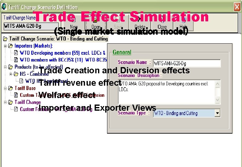 Trade Effect Simulation (Single market simulation model) - Trade Creation and Diversion effects Tariff Trade Effect Simulation (Single market simulation model) - Trade Creation and Diversion effects Tariff