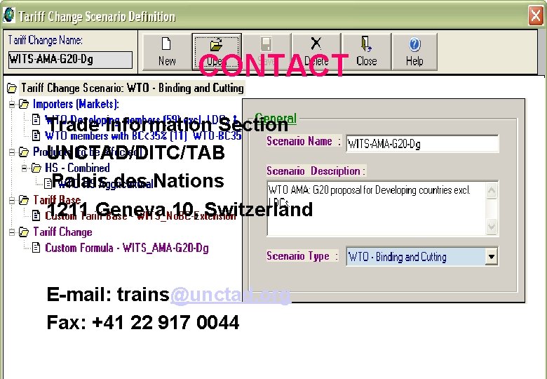 CONTACT Trade Information Section UNCTAD/DITC/TAB Palais des Nations 1211 Geneva 10, Switzerland E-mail: trains@unctad. CONTACT Trade Information Section UNCTAD/DITC/TAB Palais des Nations 1211 Geneva 10, Switzerland E-mail: trains@unctad.