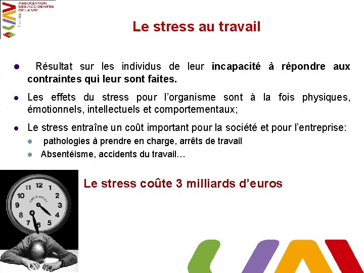 Le stress au travail l Résultat sur les individus de leur incapacité à répondre