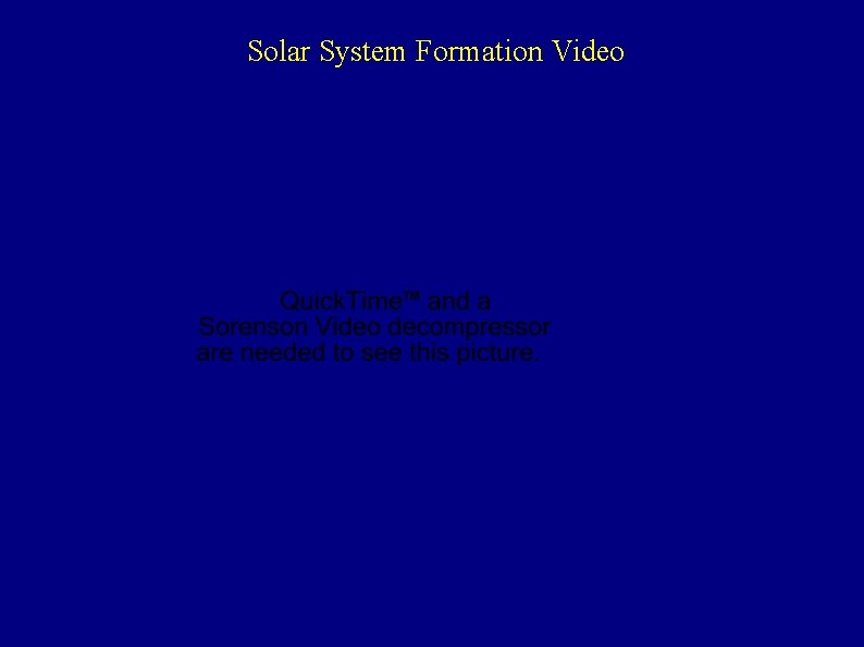 Solar System Formation Video 