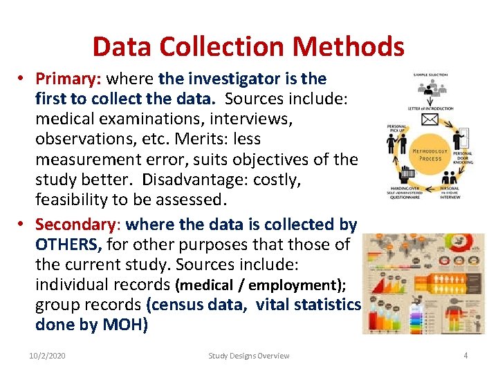 Data Collection Methods • Primary: where the investigator is the first to collect the Data Collection Methods • Primary: where the investigator is the first to collect the