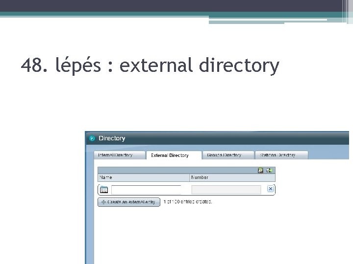 48. lépés : external directory 
