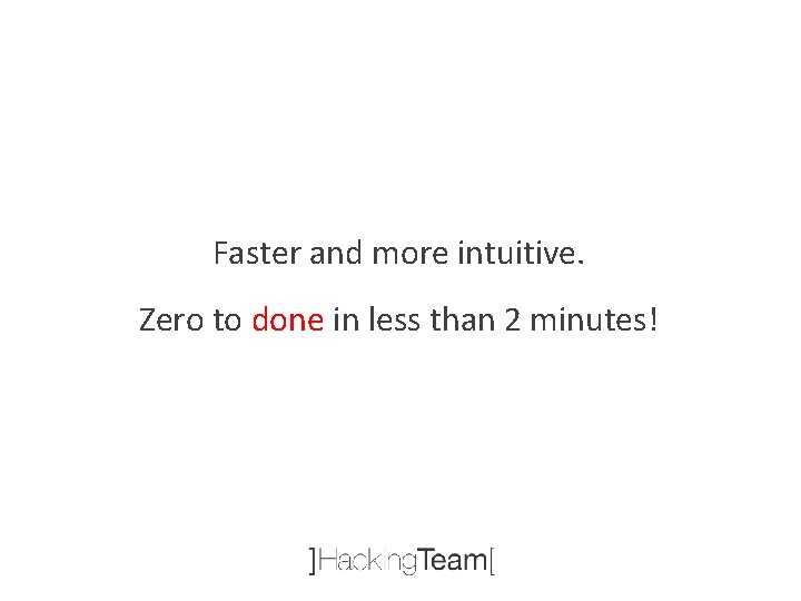 Faster and more intuitive. Zero to done in less than 2 minutes! 