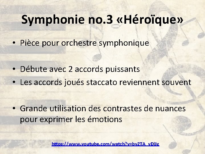 Symphonie no. 3 «Héroïque» • Pièce pour orchestre symphonique • Débute avec 2 accords