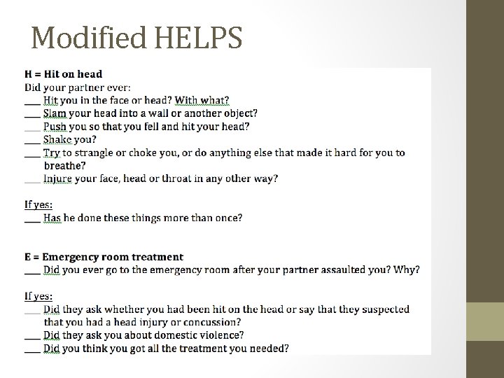 Modified HELPS 