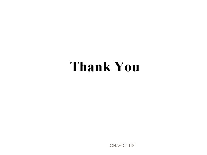 Thank You ©NASC 2018 