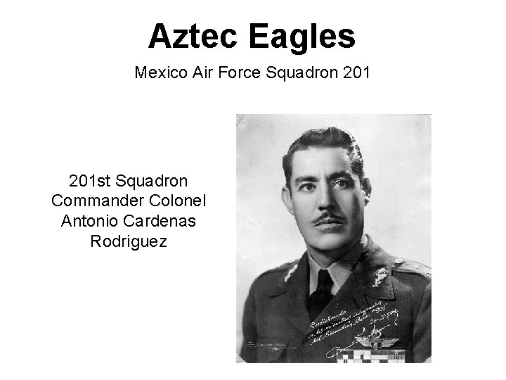 Aztec Eagles Mexico Air Force Squadron 201 st Squadron Commander Colonel Antonio Cardenas Rodriguez