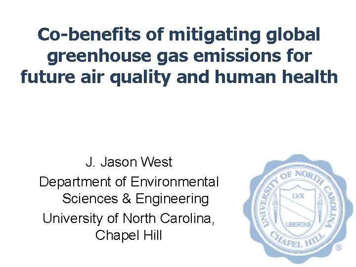 Co-benefits of mitigating global greenhouse gas emissions for future air quality and human health