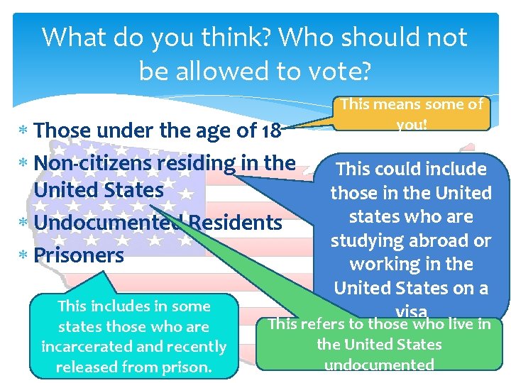 What do you think? Who should not be allowed to vote? Those under the