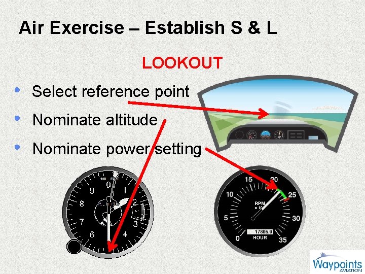 Air Exercise – Establish S & L LOOKOUT • Select reference point • Nominate