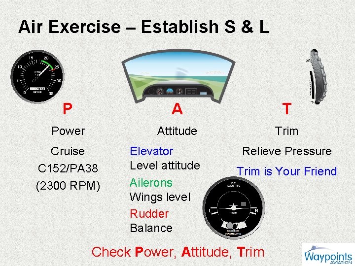 Air Exercise – Establish S & L P A T Power Attitude Trim Cruise