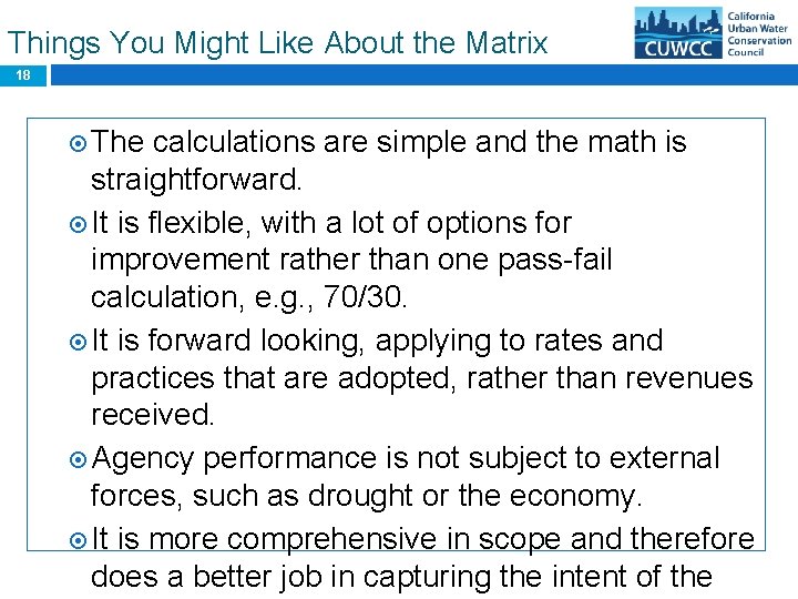 Things You Might Like About the Matrix 18 The calculations are simple and the