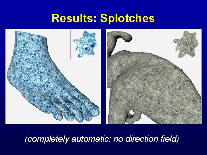 Results: Splotches (completely automatic: no direction field) 