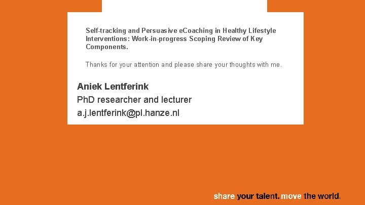 Self-tracking and Persuasive e. Coaching in Healthy Lifestyle Interventions: Work-in-progress Scoping Review of Key