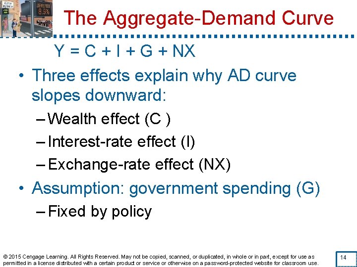 The Aggregate-Demand Curve Y = C + I + G + NX • Three