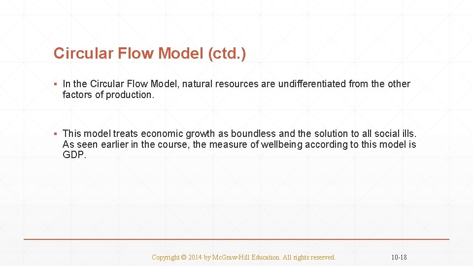 Circular Flow Model (ctd. ) ▪ In the Circular Flow Model, natural resources are